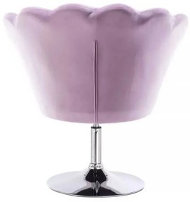 LuxuryForm DESIGN Kreslo FREY VELUR na striebornom tanieri - levanduľa