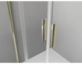 Mexen Exo, posuvné dvojité sprchové dvere 130 cm, číre sklo, zlatá, 8152-130-000-50-00