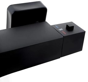 Erga Therm, nástenná sprchová termostatická batéria 150mm, čierna matná, ERG-YKA-BW.GB-THERM-BLK