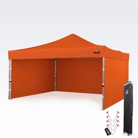 BRIMO Hliníkový promo stan 4x4 m ALU PREMIUM – 3 steny, HEX 45 mm - s 3 stenami - Oranžová 16