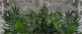 Obraz - Betónový múr s rastlinami (120x50 cm)