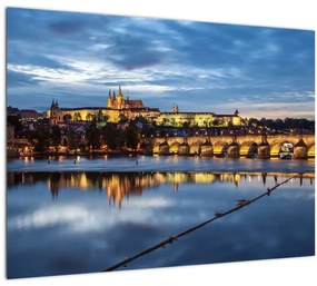 Obraz Pražského hradu a Karlovho mosta (70x50 cm)