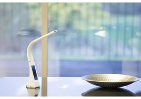 Immax 08949L - LED Stmievateľná stolná lampa s displejom LEATHER LED/7W/230V biela