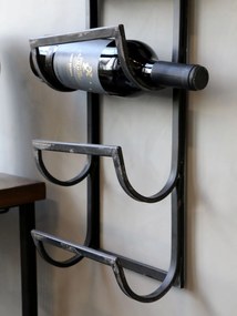 Chic Antique Nástenný stojan na víno Black