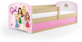 Detská posteľ 80 x 160 cm Lukan (borovica + vzor girls) (s roštom, matracom a úl. priestorom). Vlastná spoľahlivá doprava až k Vám domov. 1056459
