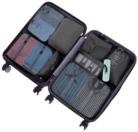 Sada organizérov do kufra, 8-dielna, čierna