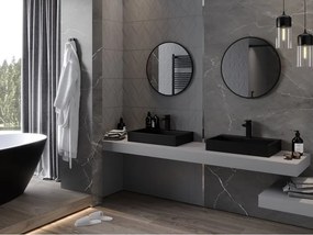 Mexen Loft okrúhle kúpeľňové zrkadlo 60 cm, čierny rám - 9850-060-060-000-70