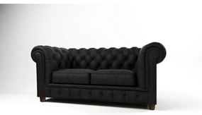 Čierna zamatová pohovka 184 cm Cambridge - Ropez