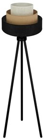 Brilagi - Stojacia lampa ASPEN LUNETA 1xE27/15W/230V čierna/béžová/krémová