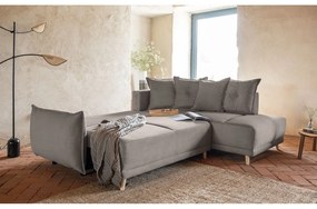 Svetlohnedá menčestrová rozkladacia rohová pohovka (pravý roh) Lazy Lukka – Miuform