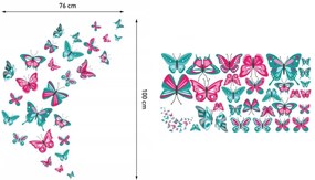 Dekoračná nálepka na stenu motýle
