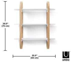 Umbra Nástenná polica BELLWOOD V. 75 cm biela/prírodná