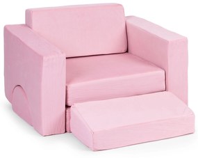 ECOTOYS Modulárne rozkladacie kreslo pre deti - 8 mäkkých ružových vankúšov