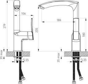 Novaservis Ferro Veneto Drezová batéria chróm, 75713,0