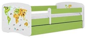 Dětská postel Babydreams mapa světa zelená