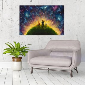 Obraz - Malý princ a líška (90x60 cm)