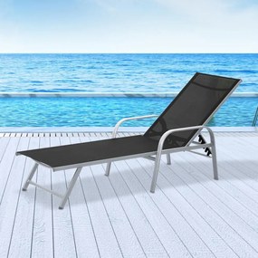 Polohovateľné relaxačné lehátko Avenberg MARGARITA čierna/strieborná