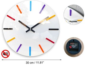 Nástenné hodiny Colorfull 32 cm biele/farebné