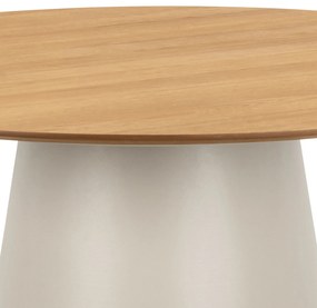 BOSCO Prírodný dub / béžová noha (Kašmír) – OKRÚHLY STÔL 120 cm DO KUCHYNE, JEDÁLNE AJ OBÝVAČKY, DYHA