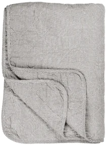 IB Laursen Biela bavlnená prikrývka s sivými pruhmi 130x180 cm
