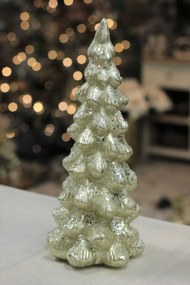 Biely svietiaci vianočný stromček sklenený 30cm