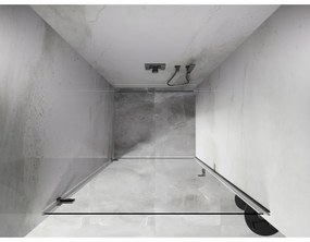 Mexen, Mexen Lunar-B ľavé otočné sprchové dvere 65 cm, transparentné, brúsený nikel - 832-065-000-97-00-L