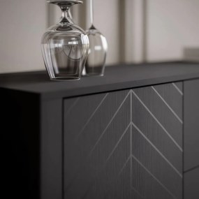 KOMODA SALOME SO ŠUPLÍKMI ČIERNA 153 cm