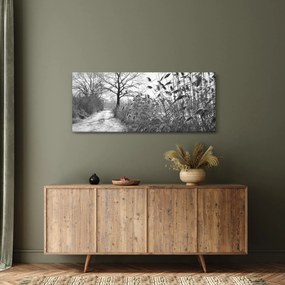 Obraz - Pole v zime (120x50 cm)