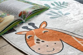 Detský koberec protišmykový BAMBINO 61570 krémový / zelený kruh