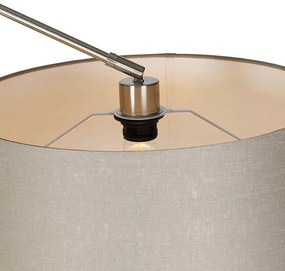 Moderná stojaca lampa oceľ s hnedým tienidlom 45 cm - Editor