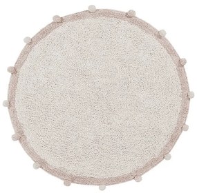 Krémový prateľný ručne tkaný bavlnený detský koberec ø120 cm Bubbly Vintage Nude – Lorena Canals