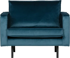 BePureHome Rodeo zamatové dizajnové kreslo - Modrá