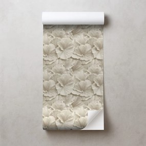 Samolepiaca tapeta béžové kvety v jemnom štýle