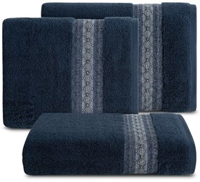 BAVLNENÝ UTERÁK MALIKA 70X140 CM TMAVOMODRÁ