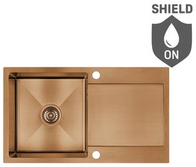 Laveo Marmara, 1-komorový nerezový drez 760x440x200mm, medená matná, LAV-SAM_811T