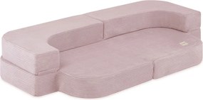 Rozkladacia detská pohovka  - svetloružová, prémiový menčester