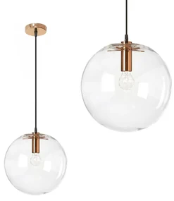 Toolight - Závesné sklenené stropné svietidlo Lassi 20 cm 1xE27, Ružové zlato, OSW-00130