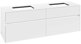 VILLEROY &amp; BOCH Collaro závesná skrinka pod dve umývadlá na dosku, 4 zásuvky, 1600 x 500 x 548 mm, White Matt, C12300MS