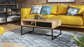 NYX Dub Craft zlatý/Čierna matná - MODERNÝ KONFERENČNÝ STOLÍK SO ZÁSUVKOU, LOFT
