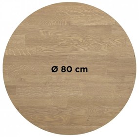 FAMEG OAK 38 MM - MASÍVNA STOLOVÁ DOSKA Ø 80 cm