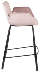 Svetloružové zamatové barové stoličky v súprave 2 ks 91,5 cm Brit – Zuiver