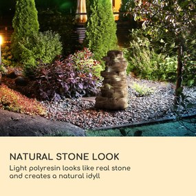 Stonehenge XL, solárna fontána, LED osvetlenie, polyresin, lítium-iónová batéria