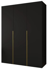 Šatníková skriňa 150 cm Alice 1 (čierna + zlatá). Akcia -62%. Vlastná spoľahlivá doprava až k Vám domov. 1126109