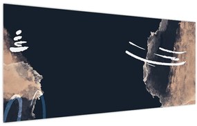 Obraz - Tmavomodrá abstrakcia (120x50 cm)