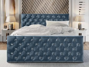 Manželská posteľ 160 cm Quintin (modrá) (s roštom a úložným priestorom). Vlastná spoľahlivá doprava až k Vám domov. 1047137