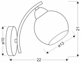 Nástenná lampa AMOS 1xE27/40W/230V lesklý chróm