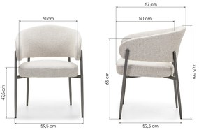 Designové čalouněné jídelní křeslo Umbra béžové/šedé