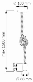 LED Luster na lanku ROPE 1xE27/8W/230V
