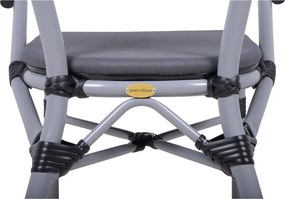 Sivá kovová záhradná stolička Toskana – Garden Pleasure