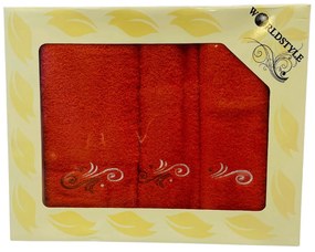 Darčekové balenie 3 kusov osušky 70x140cm a uterákov 50x100cm, 30x50cm Oranžové TiaHome